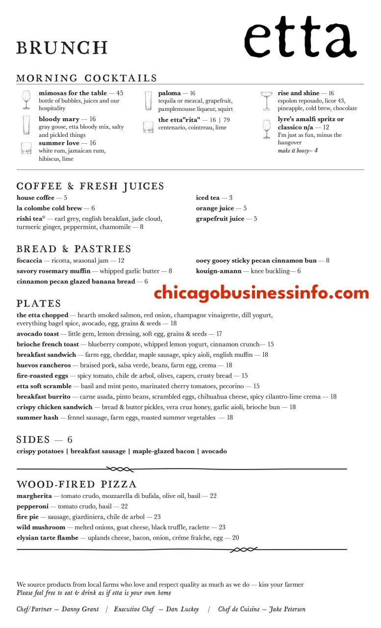 Etta bucktown chicago brunch menu 1