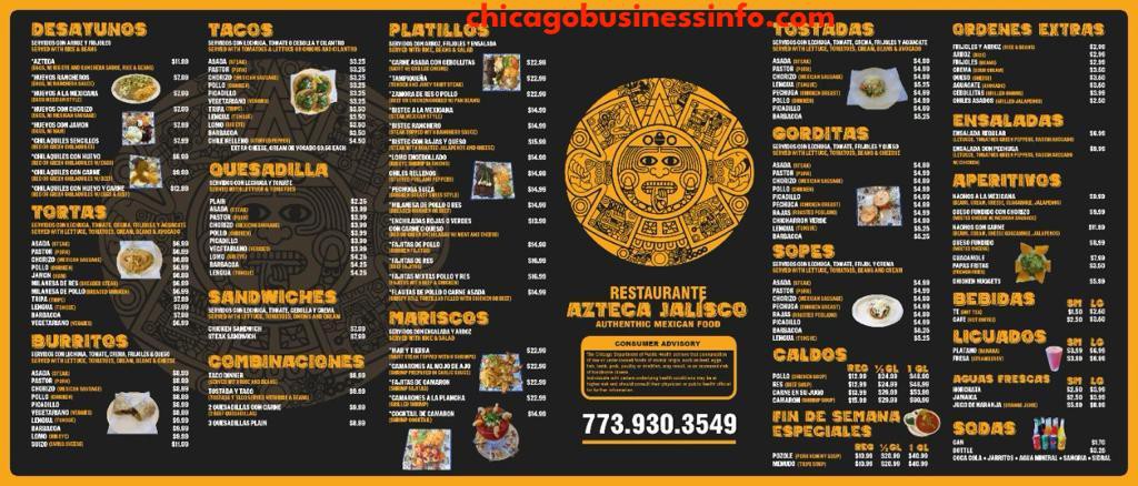 Restaurante azteca jalisco chicago menu 1