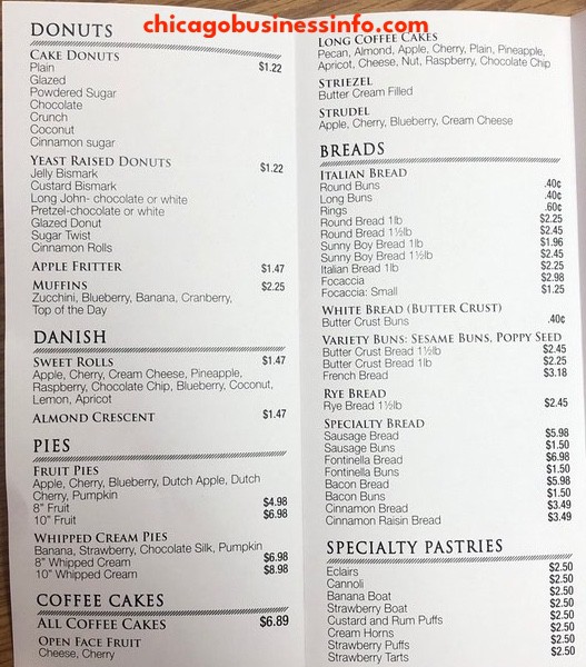Impallaria bakery and deli chicago menu 1
