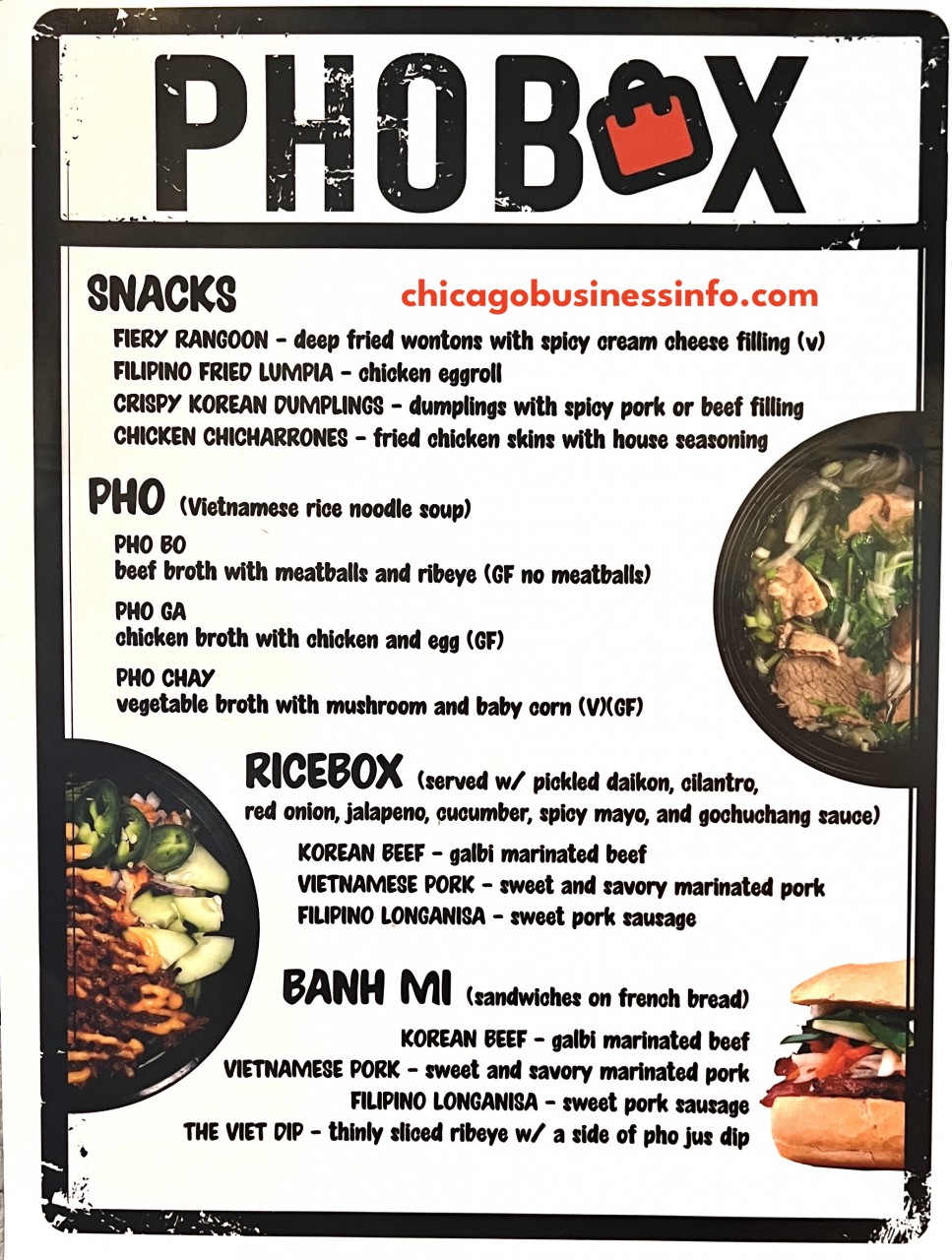 Phobox old post office chicago menu