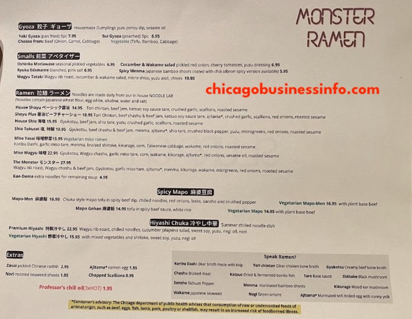 Monster ramen chicago menu 1