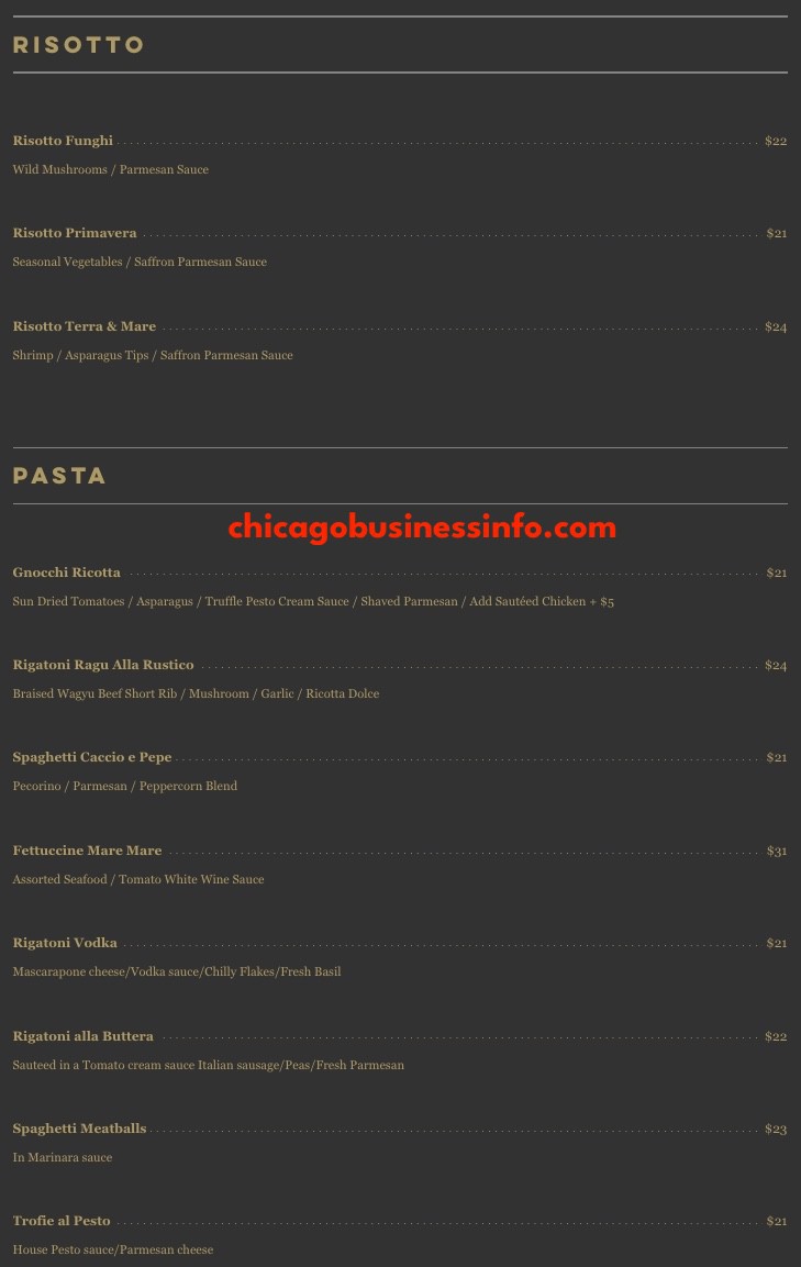 Regalia chicago dinner menu 1