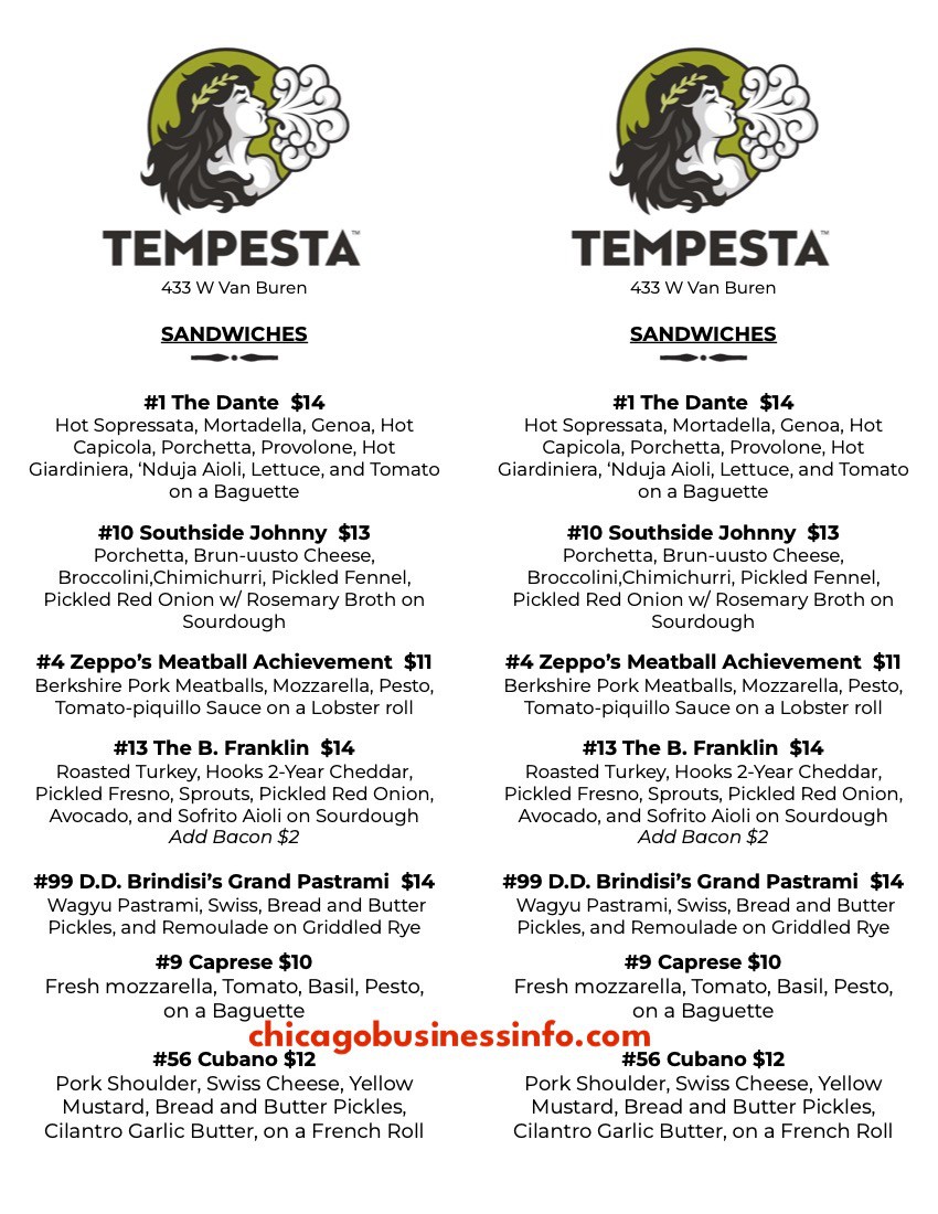 Tempesta market old post office chicago menu 1