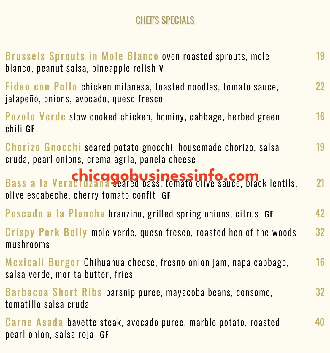 Chikatana chicago dinner chefs specials menu