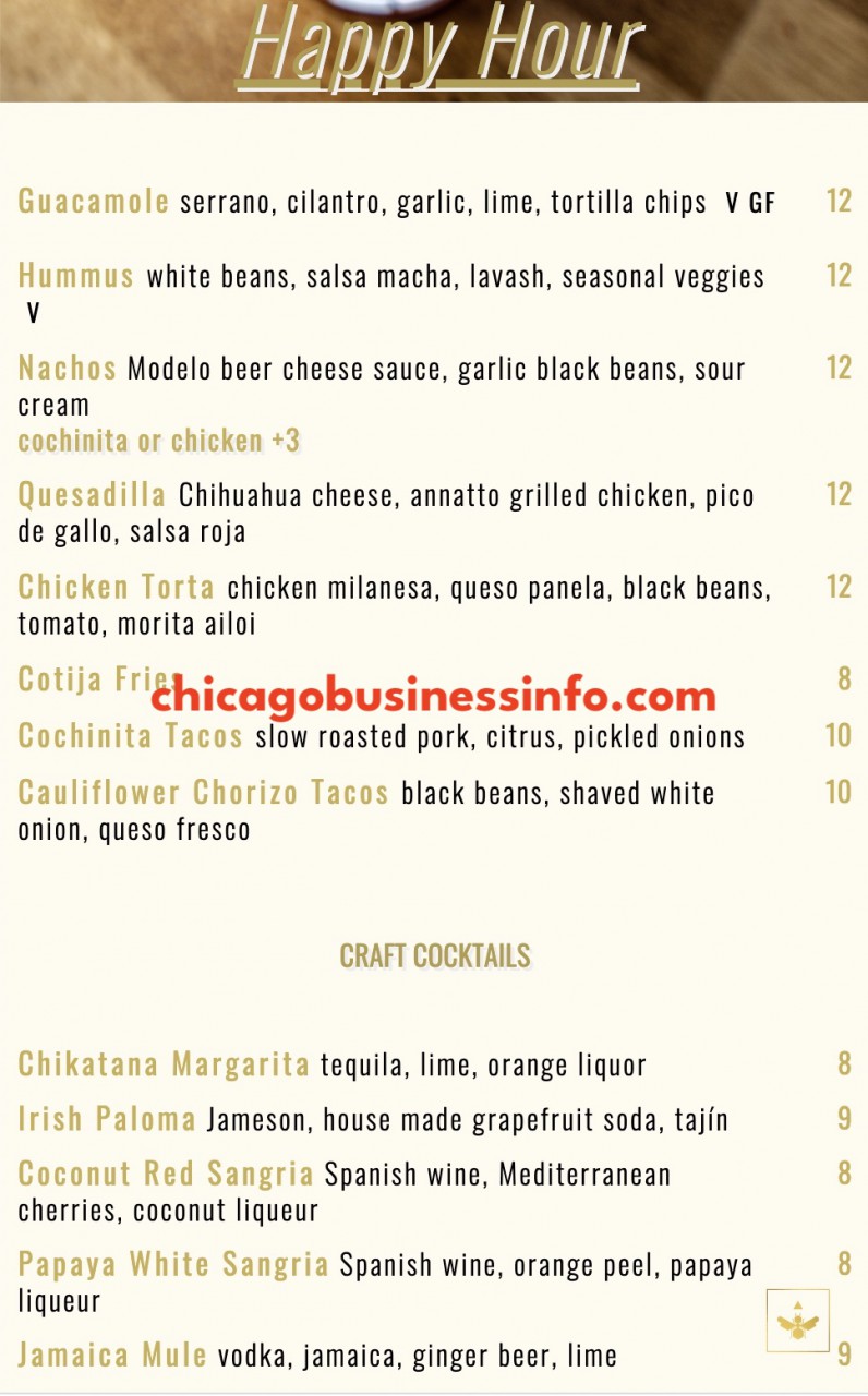 Chikatana chicago drinks cocktails menu