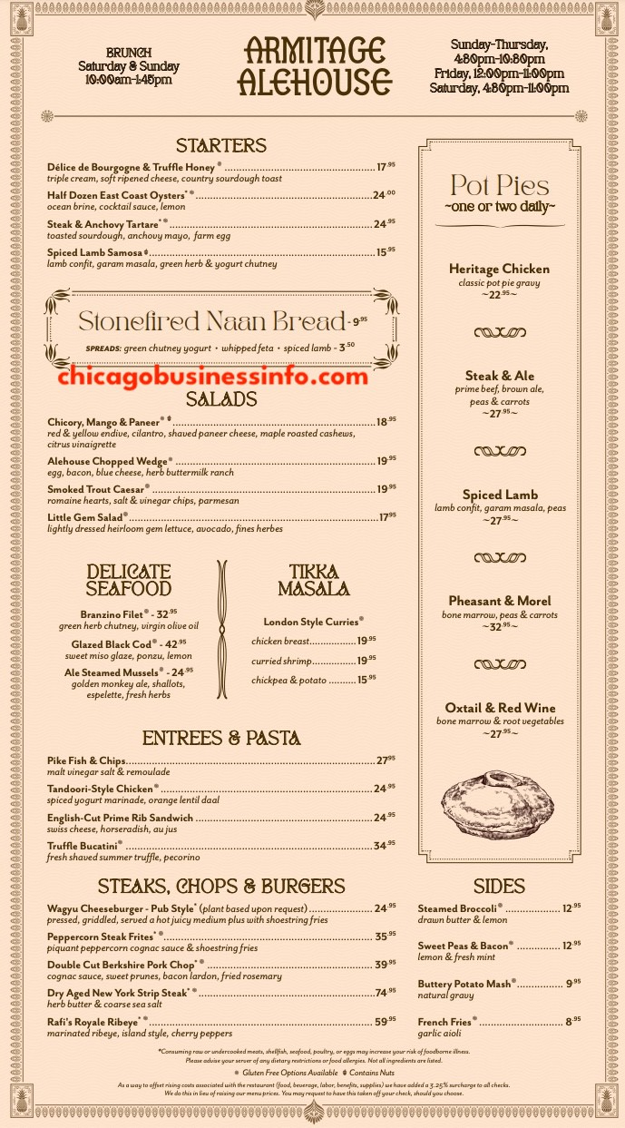 Armitage alehouse chicago brunch menu