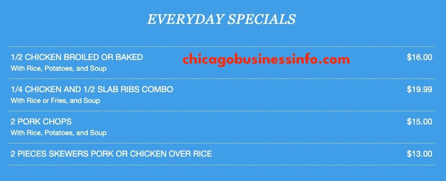 Central gyros chicago everyday specials menu