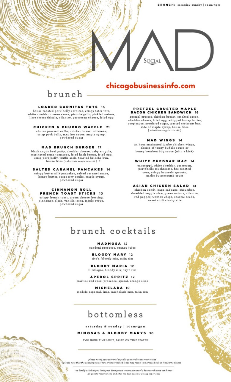 Mad social chicago brunch menu