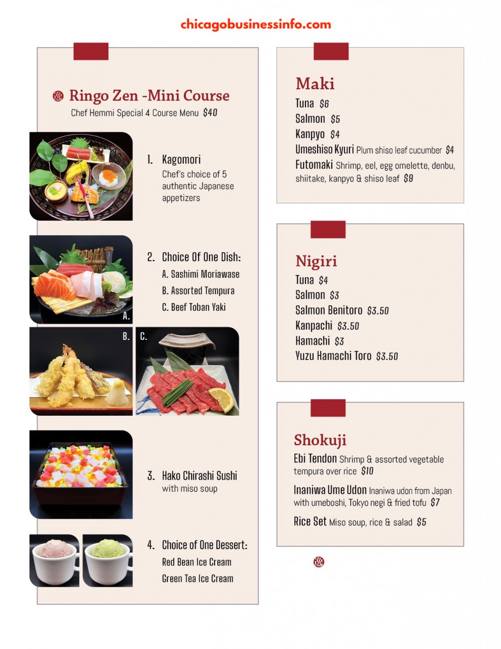 Ringo sushi chicago menu 3
