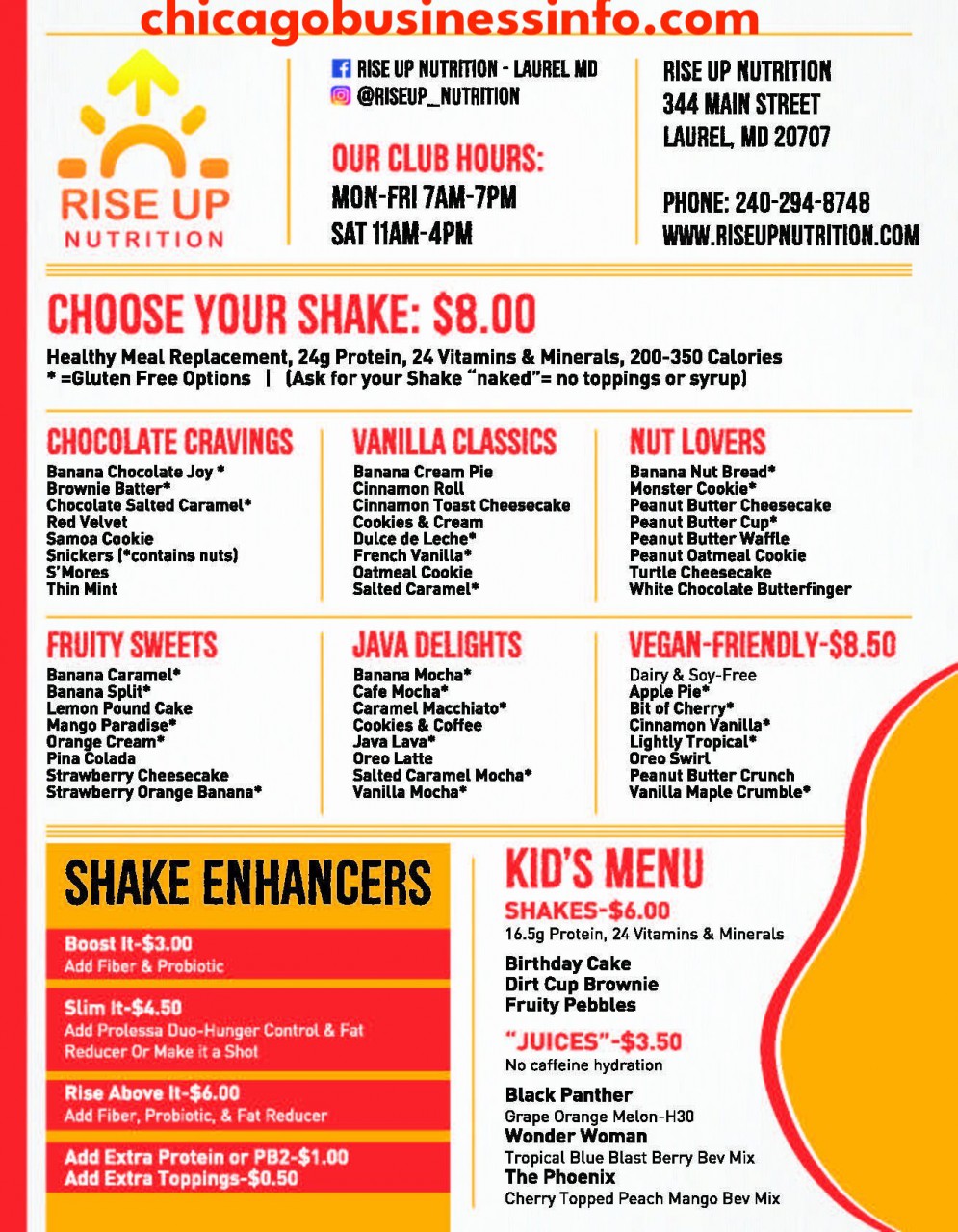 Rise up nutrition chicago menu 2