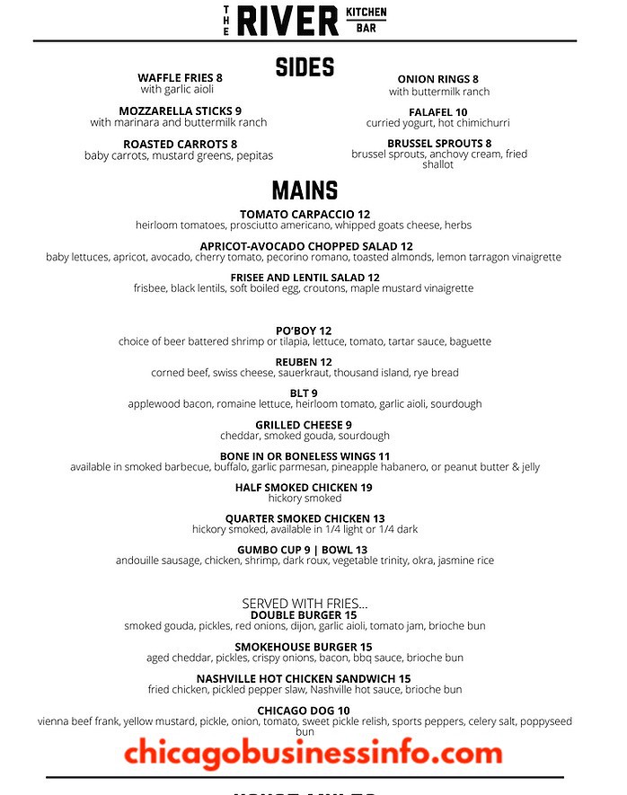 The river kitchen and bar chicago menu 3