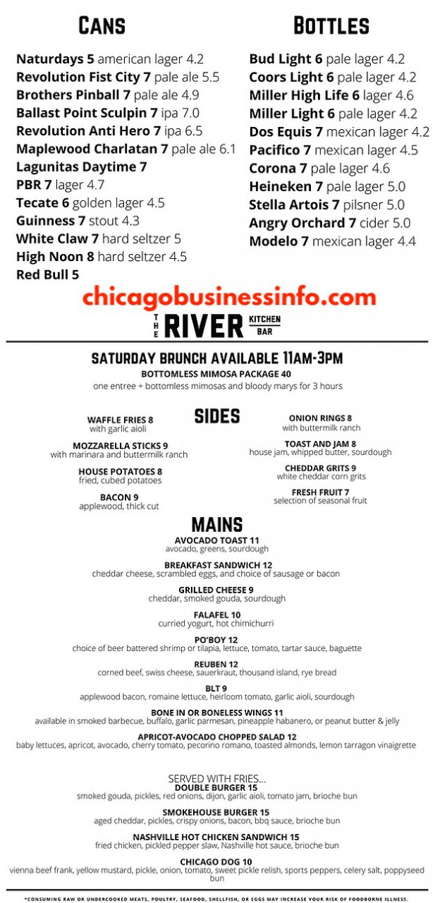 The river kitchen and bar chicago menu 1