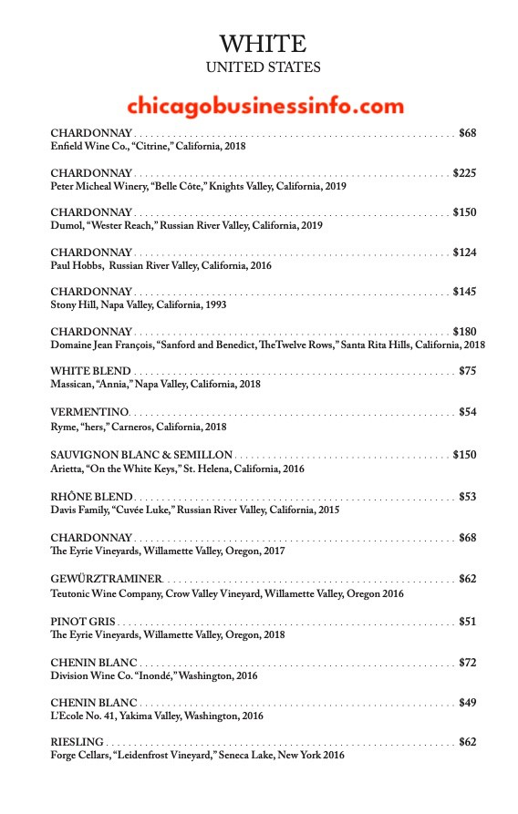 Oriole chicago wine menu 16