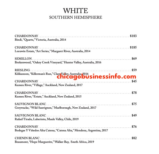 Oriole chicago wine menu 15