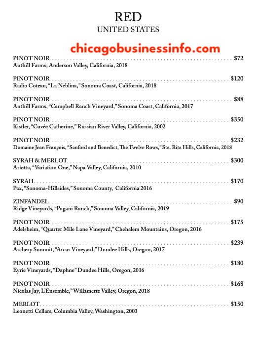 Oriole chicago wine menu 5