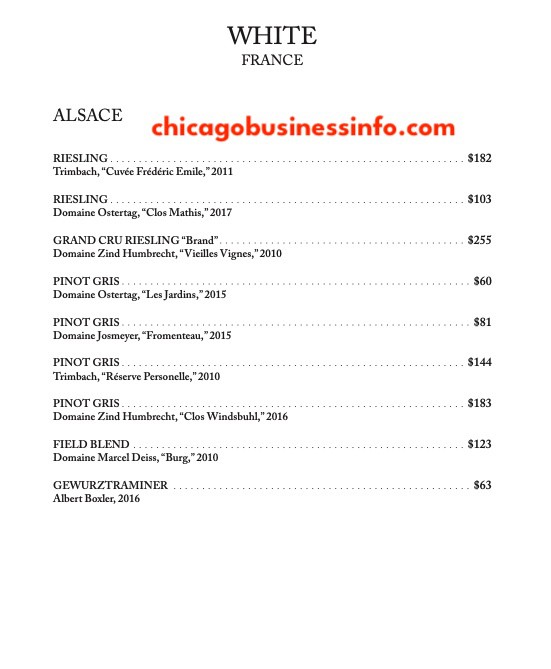 Oriole chicago wine menu 25