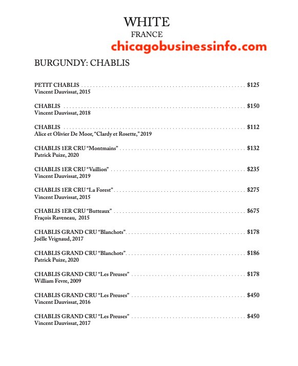 Oriole chicago wine menu 24