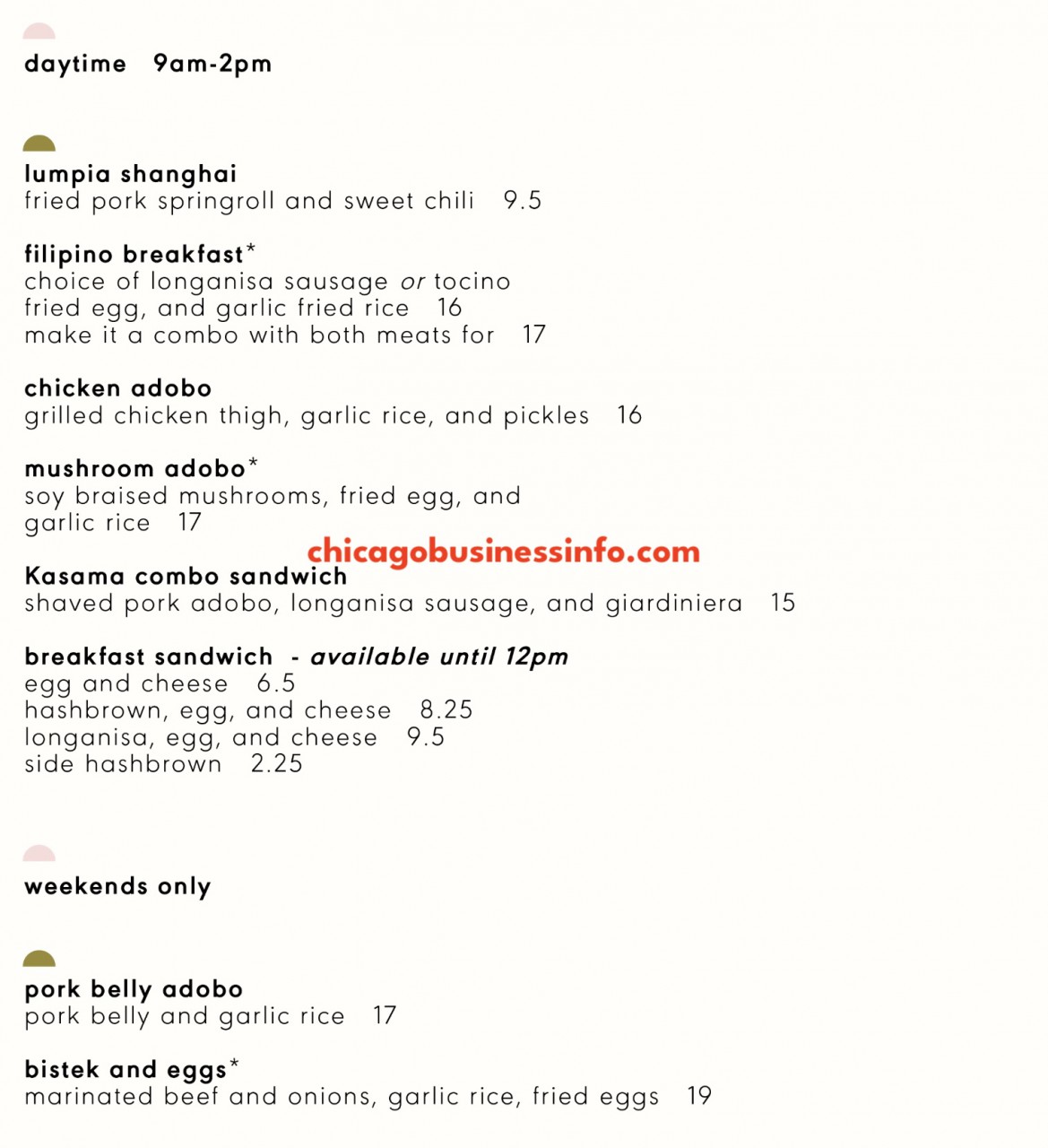 Kasama chicago menu 1