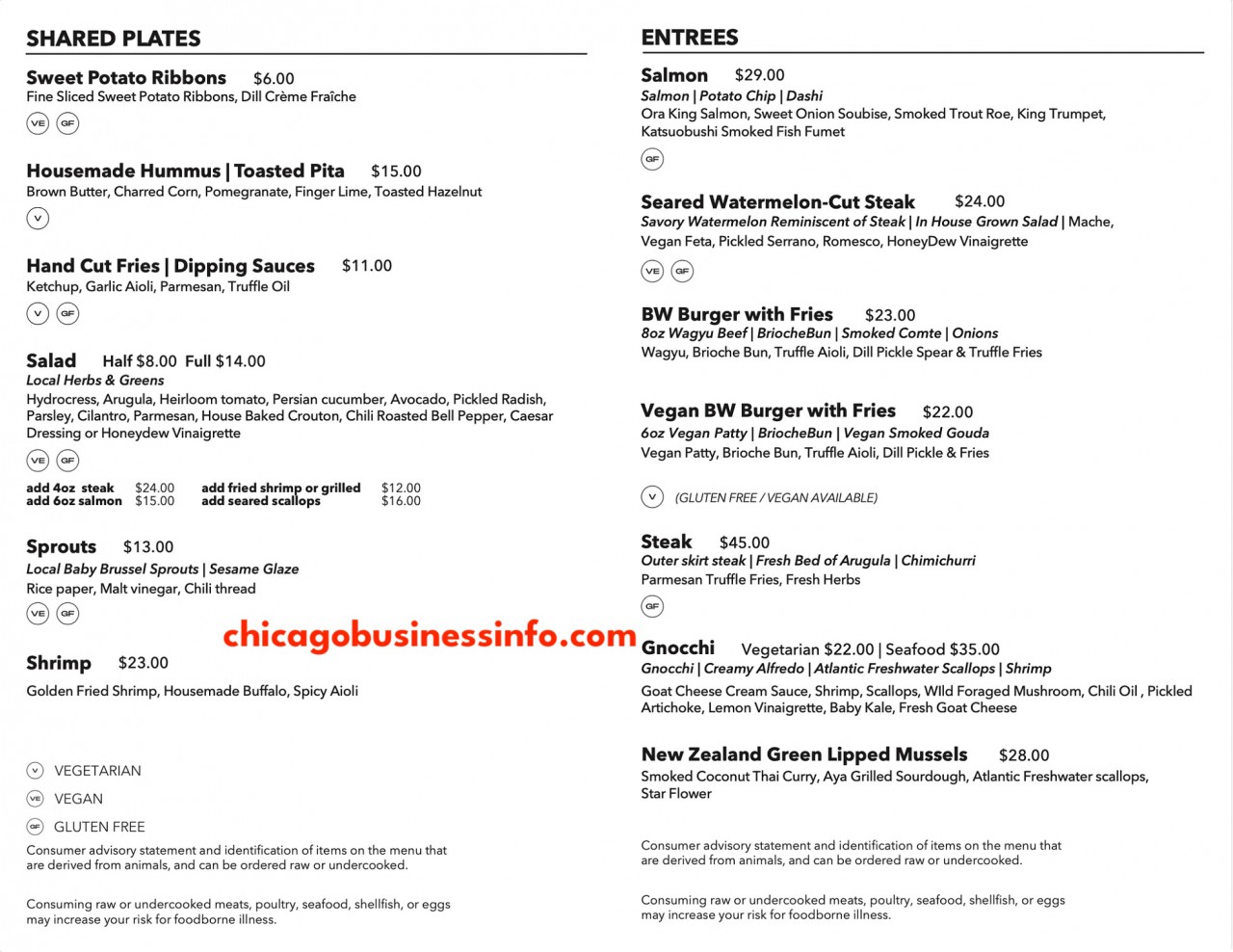 Bronzeville winery chicago menu 2