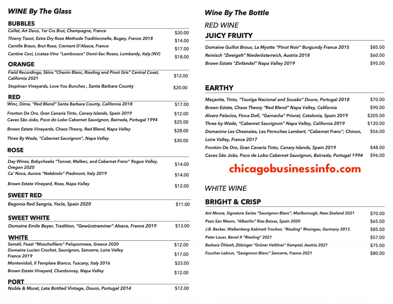 Bronzeville winery chicago menu 3
