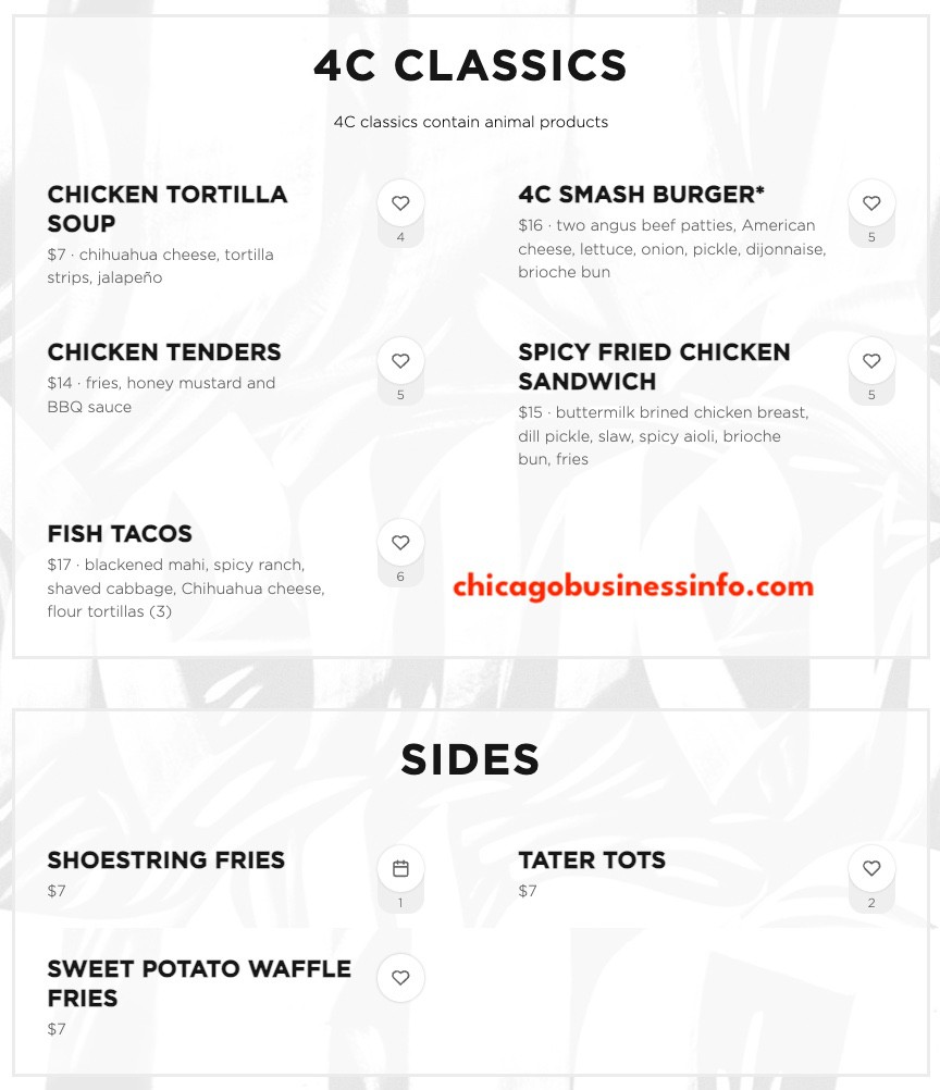 80 Proof Chicago Food Menu