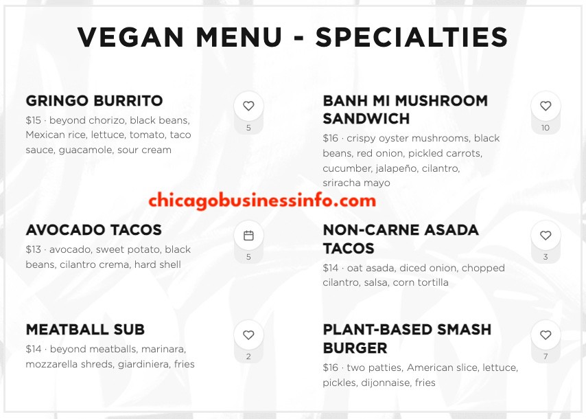 80 Proof Chicago Vegan Menu 2