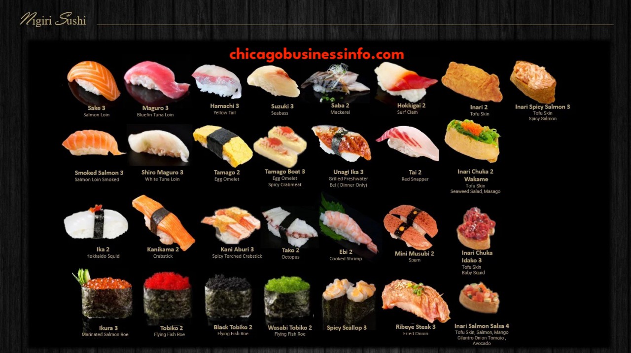 Sushi Payce Chicago All You Can Eat Nigiri Sushi Menu