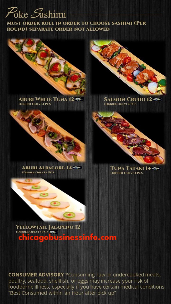 Sushi Payce Chicago All You Can Eat Sashimi Menu