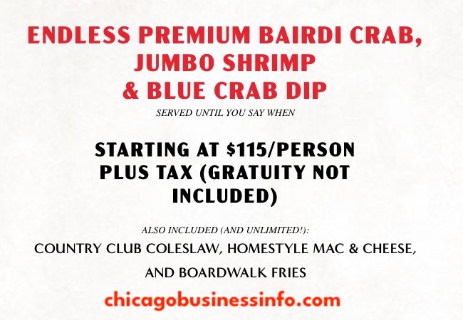 Crab Cellar Chicago All You Can Eat Crab Shrimp Menu