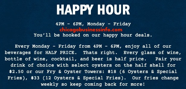 Quality Crab And Oyster Bar Chicago Happy Hour Menu 1