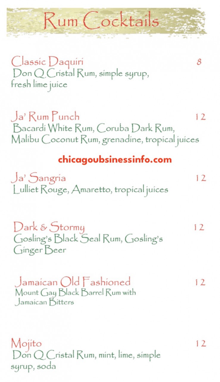 Ja' grill ogden commons jamaican chicago menu 3