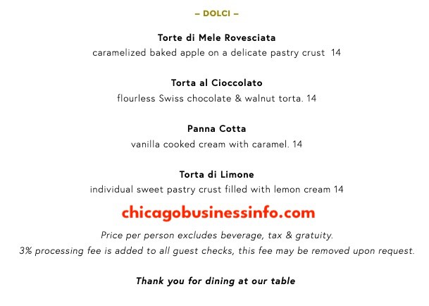 A tavola Chicago Menu 2