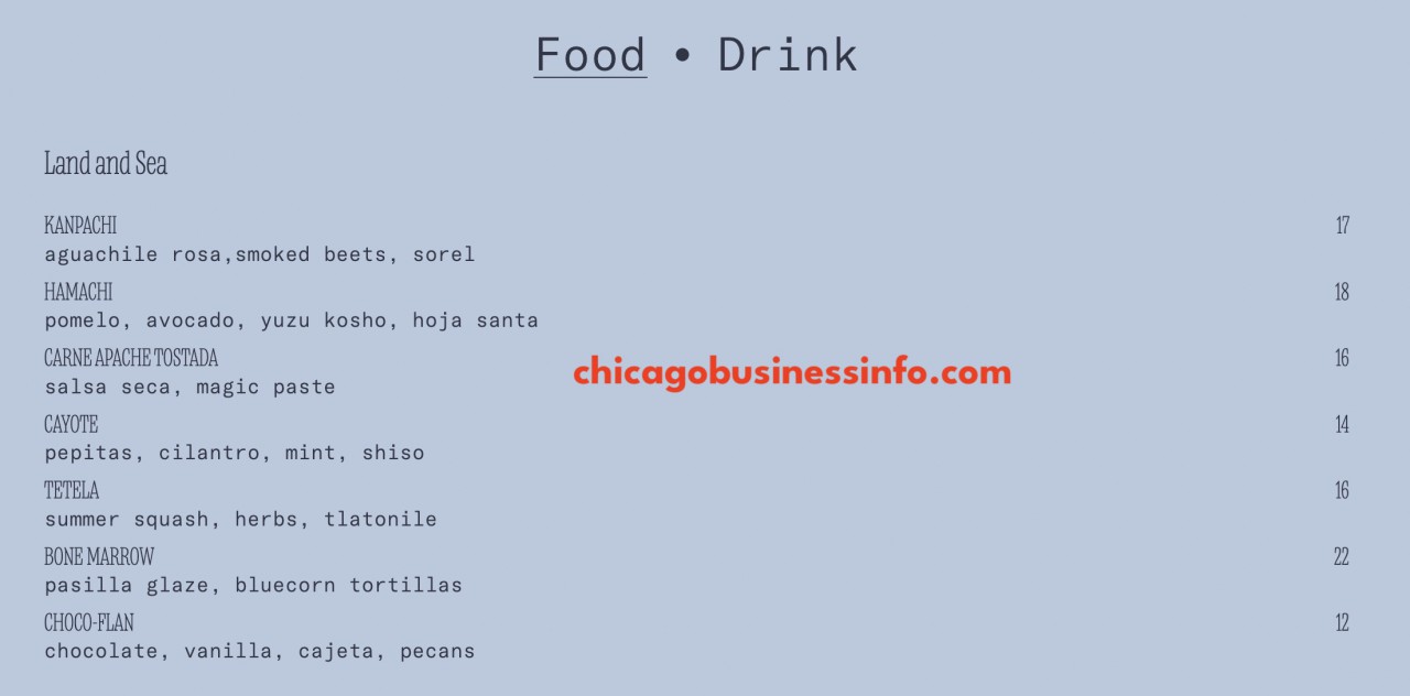 Flora chicago menu