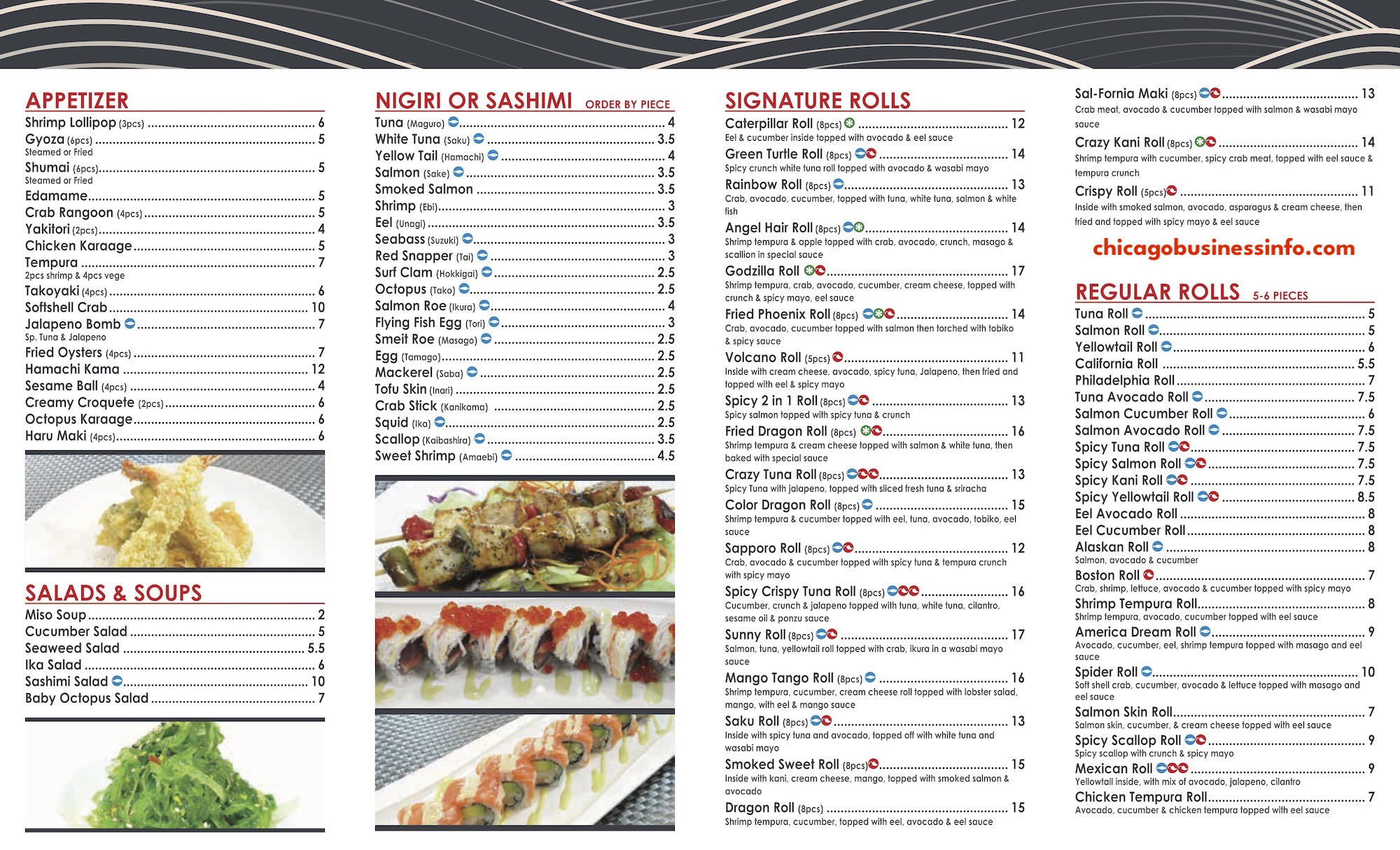 Sushi Taku Wicker Park All You Can Eat Menu 2