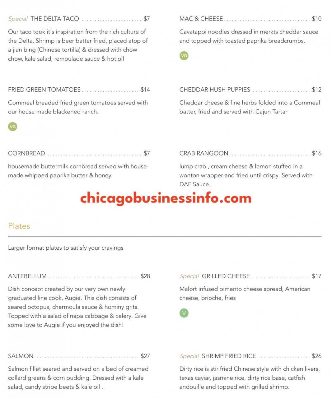 The delta chicago menu 2