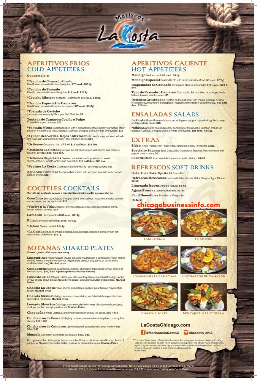 La Costa Chicago West Town Ashland Chicago Menu 1