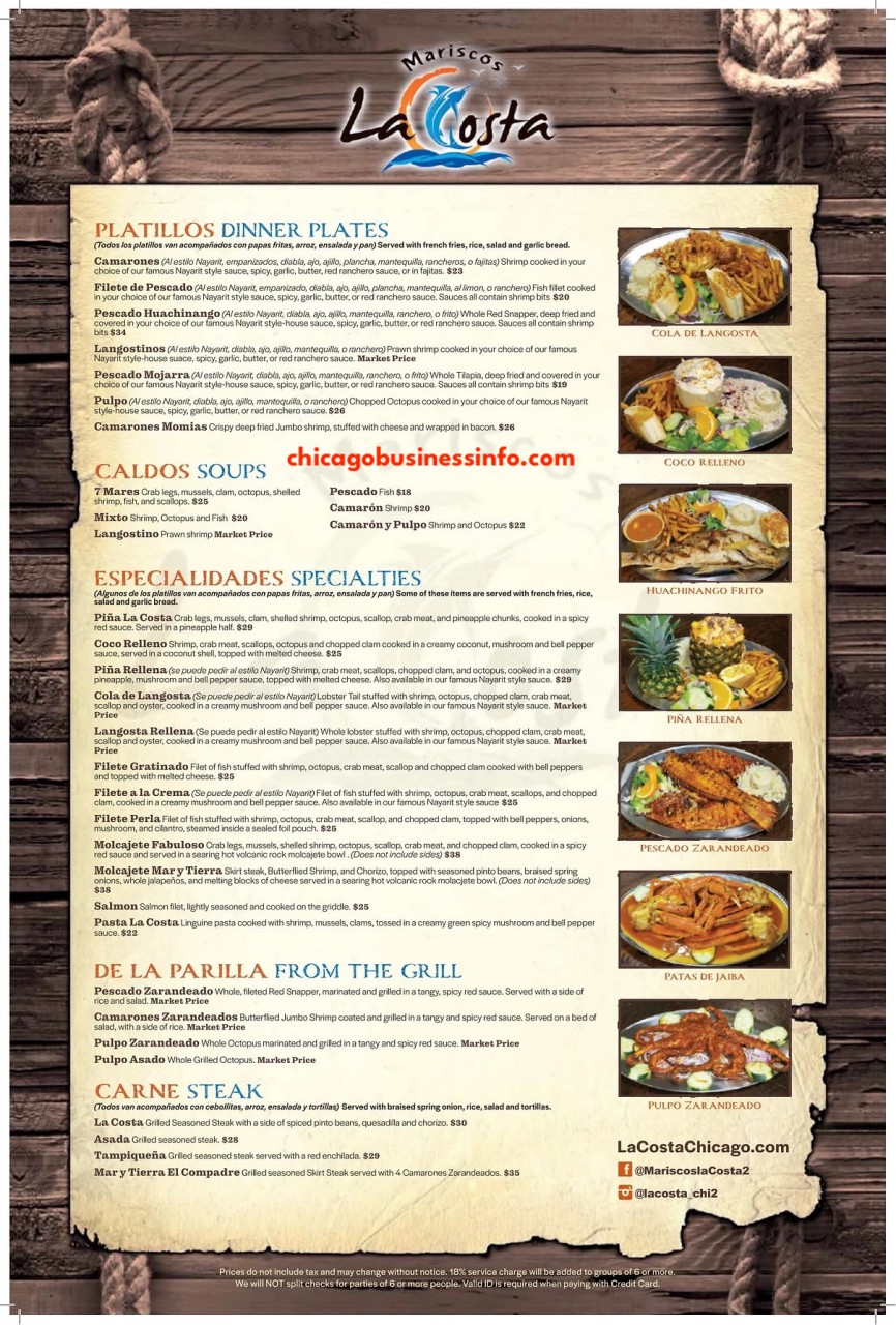 La Costa Chicago West Town Ashland Chicago Menu 2